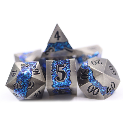 Cubra con cinc la mano de los dados del RPG del metal de la aleación enarenó el desgaste - resistente para la colección