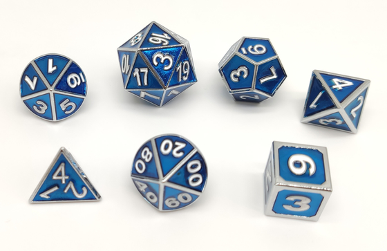 ISO9001 pintó el material de talla exquisito del metal del poliedro del sistema de los dados del RPG
