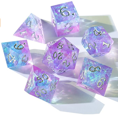 Multiusos robusto de Unicorn Dice Set Sharp Edges de la resina antiusura
