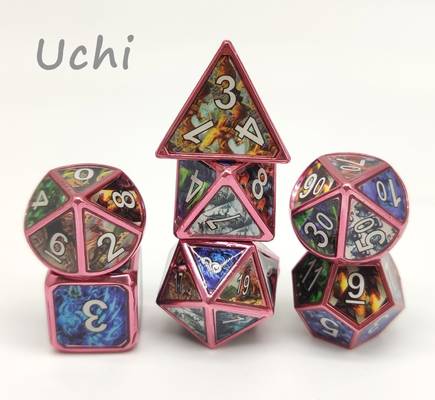 Los dados polihédricos del RPG del metal de 7 pedazos fijaron antiusura para el juego tablero