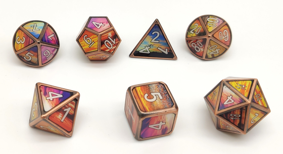 Talla exquisita del RPG de los dados no tóxicos antiusuras del metal para la colección