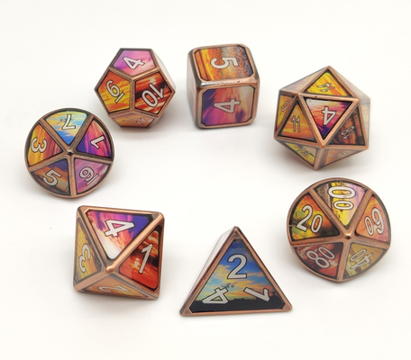 Talla exquisita del RPG de los dados no tóxicos antiusuras del metal para la colección
