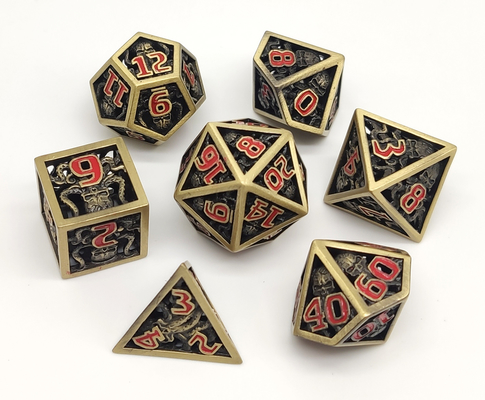 Dados polihédricos no tóxicos de pulido DND portátiles para los juegos tableros