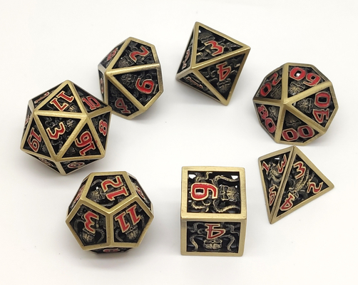 Juego de piezas antiusura inodoro de colada 7 de los dados polihédricos del metal de la mano