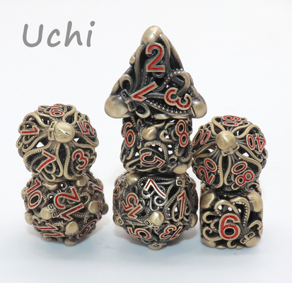 Metal de lujo Mini Polyhedral Dice Set peso ligero inodoro de 7 pedazos
