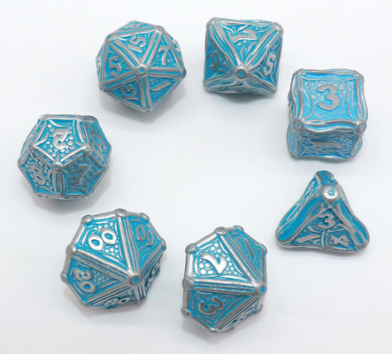 Sostenido pulido mano Mini Polyhedral Dice Set 7 pedazos para la colección
