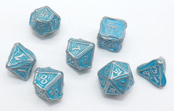 Material azul hecho a mano de Mini Polyhedral Dice Lightweight Metal
