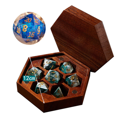 Los dados polihédricos no tóxicos Handcrafted fijaron el desgaste - resistente filo