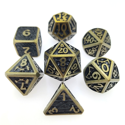 Juego de dados para dados DND o RPG Recubrimiento práctico Metal colorido afilado