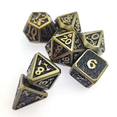 Juego de dados para dados DND o RPG Recubrimiento práctico Metal colorido afilado
