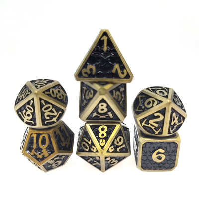 Juego de dados para dados DND o RPG Recubrimiento práctico Metal colorido afilado