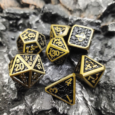 Metal Anti desgaste Juego de cartas tallado a mano Dados Práctico Poliédrico