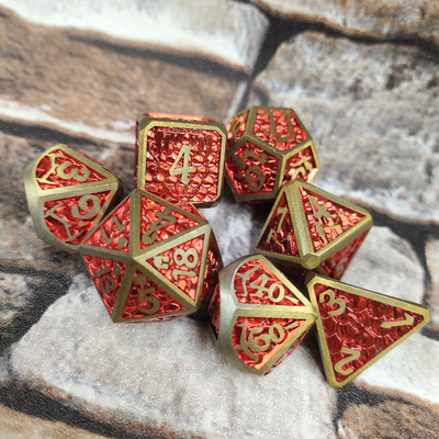 Afirmar tarjeta tallada a mano duradera para juego de dados de mundo salvaje de Metal