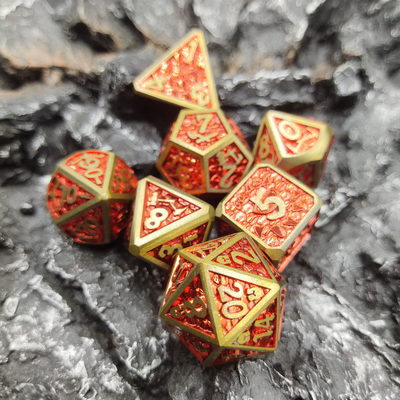 Afirmar tarjeta tallada a mano duradera para juego de dados de mundo salvaje de Metal