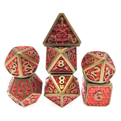 Para dados hechos a mano polihédricos del metal del juego de piezas del metal tablero del juego los 7