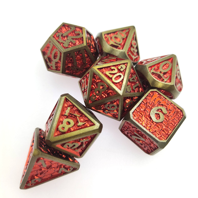 Para dados hechos a mano polihédricos del metal del juego de piezas del metal tablero del juego los 7