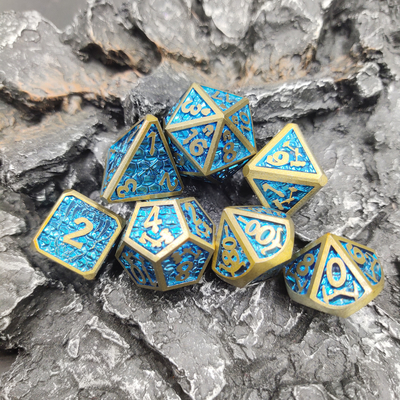 Juego de dados RPG personalizado multiusos para adultos Metal Dice Polyhedral