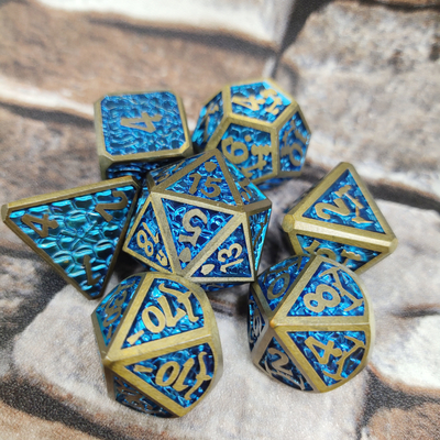 Juego de dados RPG personalizado multiusos para adultos Metal Dice Polyhedral