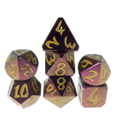 Juego de cartas Juego de dados RPG ZincPara mazmorras y dragones Metal Polyhedral Black