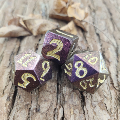 Juego de cartas Juego de dados RPG ZincPara mazmorras y dragones Metal Polyhedral Black
