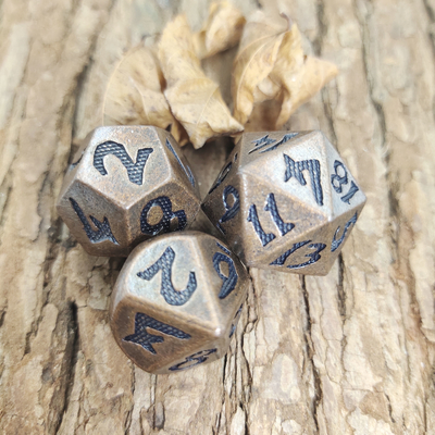 Magic the Gather Metal Pulido Custom Metal Polyhedral Dice Cobre