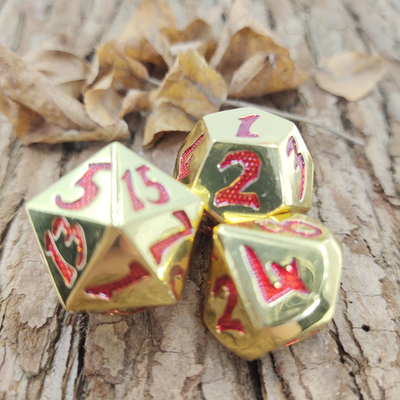 Sistema polihédrico de lujo de los dados de D4, D6, D8, D10, D12, D20 y el D% para los juegos de tarjeta del RPG
