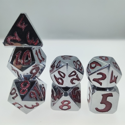 los dados multi ligeros inodoros rojos de los dados del poliedro de la función de la astilla fijaron el tamaño robusto el 12cm de 7 PC para el juego del RPG