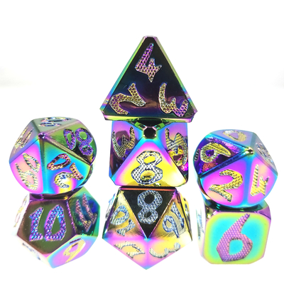 RPG Dice DND Neat Sharp Process Die Casting Polyhedron Mini Juego de dados Color deslumbrante para juego rpg
