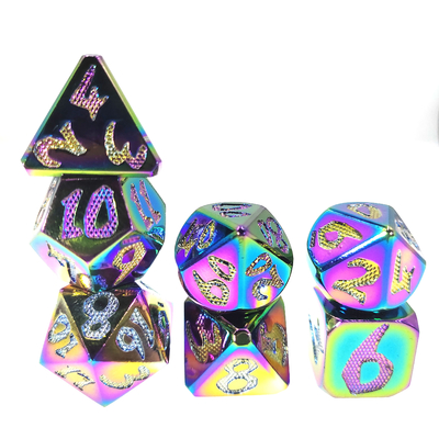 RPG Dice DND Neat Sharp Process Die Casting Polyhedron Mini Juego de dados Color deslumbrante para juego rpg