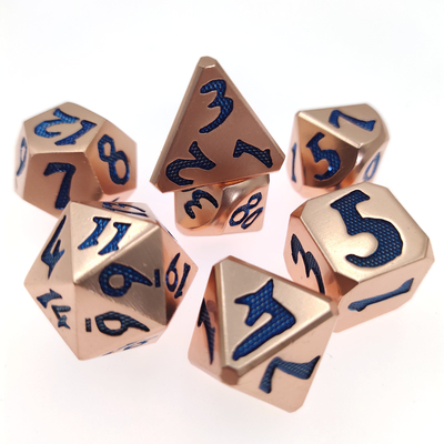 Juego de dados RPG hechos a mano Juego de dados poliédricos portátiles Aleación de zinc Metal de lujo