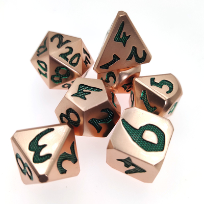 Variedad de colores Juego de dados Polyhedral Sharp Edge Metel Green Metal no tóxico para juego de rol