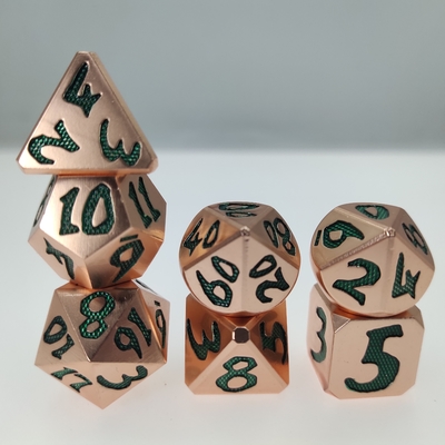 Variedad de colores Juego de dados Polyhedral Sharp Edge Metel Green Metal no tóxico para juego de rol