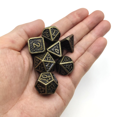 Los dados tableros del juego fijaron el desgaste polihédrico - amarillo resistente de Mini Dice Metal Antiwear For del metal
