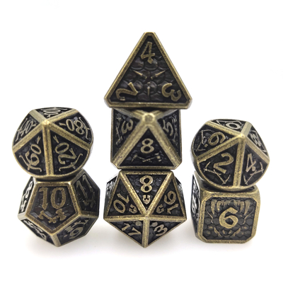 Los dados tableros del juego fijaron el desgaste polihédrico - amarillo resistente de Mini Dice Metal Antiwear For del metal
