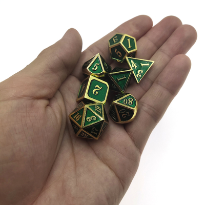 Lleve - el verde polihédrico de la cerda joven del RPG de los dados del sistema de la galjanoplastia de los dados rosados resistentes del metal