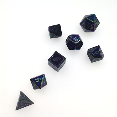 Mini juego de dados poliédricos de aleación para mazmorras y dragones duraderos
