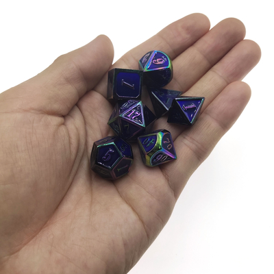 Mini juego de dados poliédricos de aleación para mazmorras y dragones duraderos