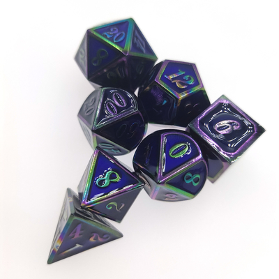 Juego de dados de poliedro personalizado multifuncional Metal no tóxico hecho a mano pulido