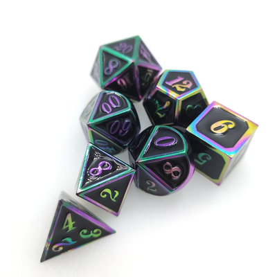 Juego de dados dorado para mazmorras y dragones poliédrico deslumbrante práctico chapado afilado