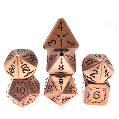El RPG del metal corta desgaste en cuadritos determinado - el metal durable resistente del negro del oro corta polihédrico en cuadritos