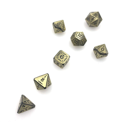 Juego de dados de metal D4 de colección negra tallada a mano Durable poliédrico