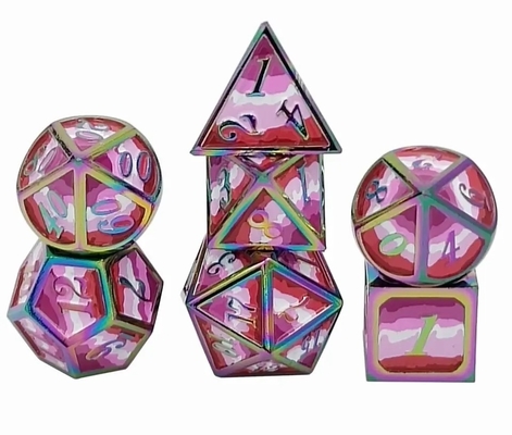 16mm RPG de dados de metal suave Personalizado DND Logotipo juego de arco iris