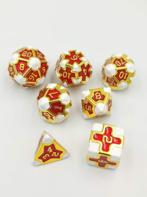 Barroco 7 piezas de dados de juego poliédrico conjunto de metal de filo afilado para RPG