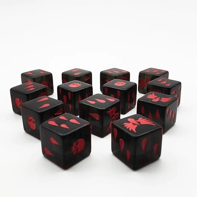 Superficie lisa Resina poliédrica de cristal juego de dados juego de acrílico personalizado