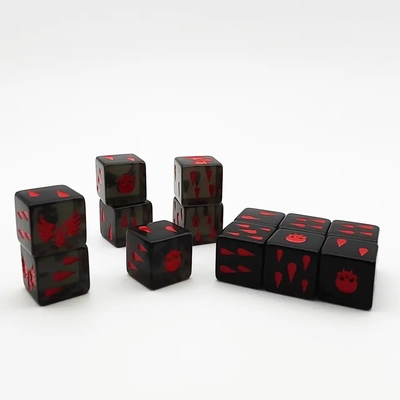 Superficie lisa Resina poliédrica de cristal juego de dados juego de acrílico personalizado