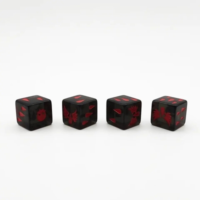 Superficie lisa Resina poliédrica de cristal juego de dados juego de acrílico personalizado