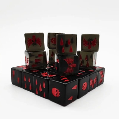 Superficie lisa Resina poliédrica de cristal juego de dados juego de acrílico personalizado