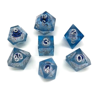 16 mm Full Polyhédral dados Moving mazmorras y dragones Bloodshot Ojo Azul dados para el papel