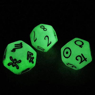 Bescon 3 piezas juego de dados astrológicos constelación D12 dados 3 colores piedra mágica