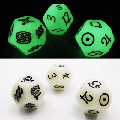 Bescon 3 piezas juego de dados astrológicos constelación D12 dados 3 colores piedra mágica